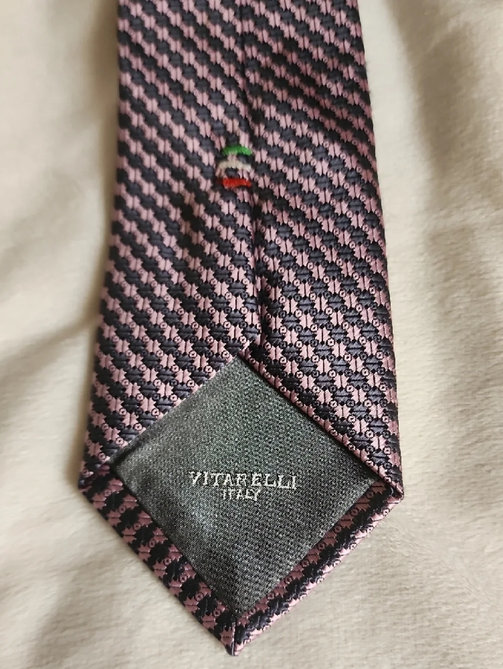 Viterelli Tie Lavender and Slate Grey Micro-Patterned